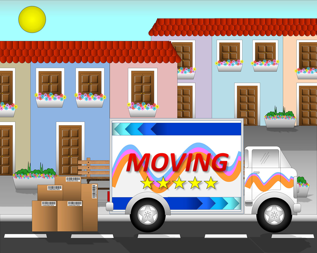 people, moving, truck